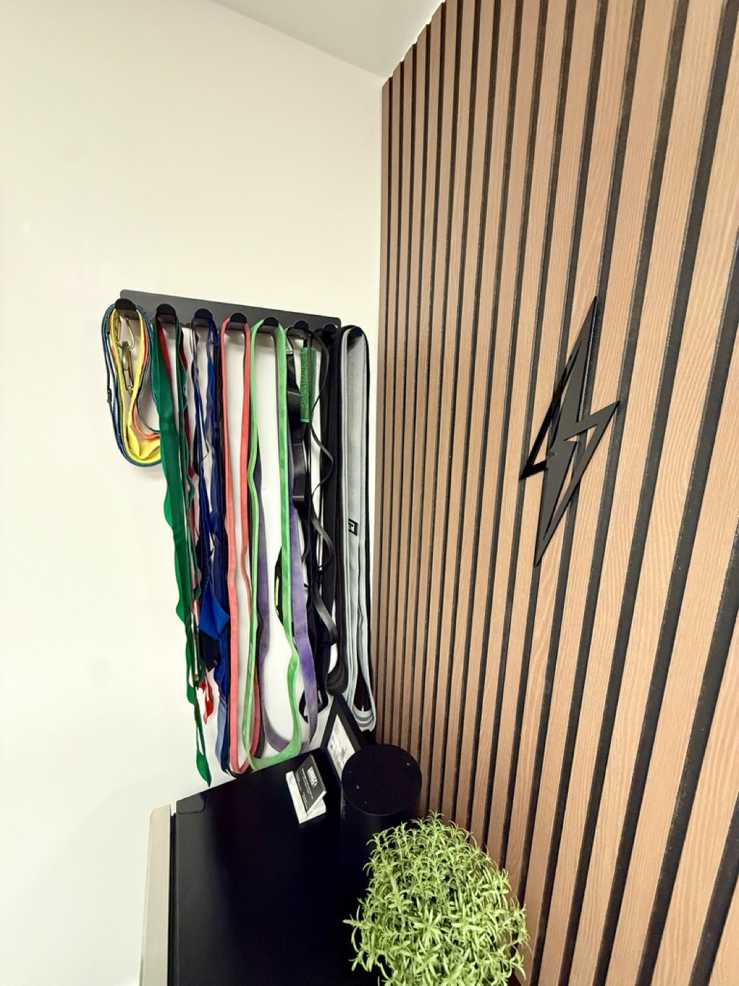 Colorful resistance bands and training equipment at Charge Physical Therapy